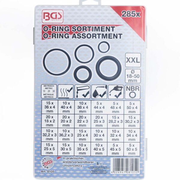 BGS 8105 O-ringen assortiment 285dlg