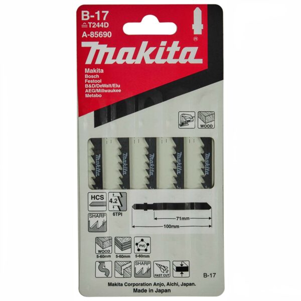 Makita A-85690 B-17 decoupeerzaagblad 5st.
