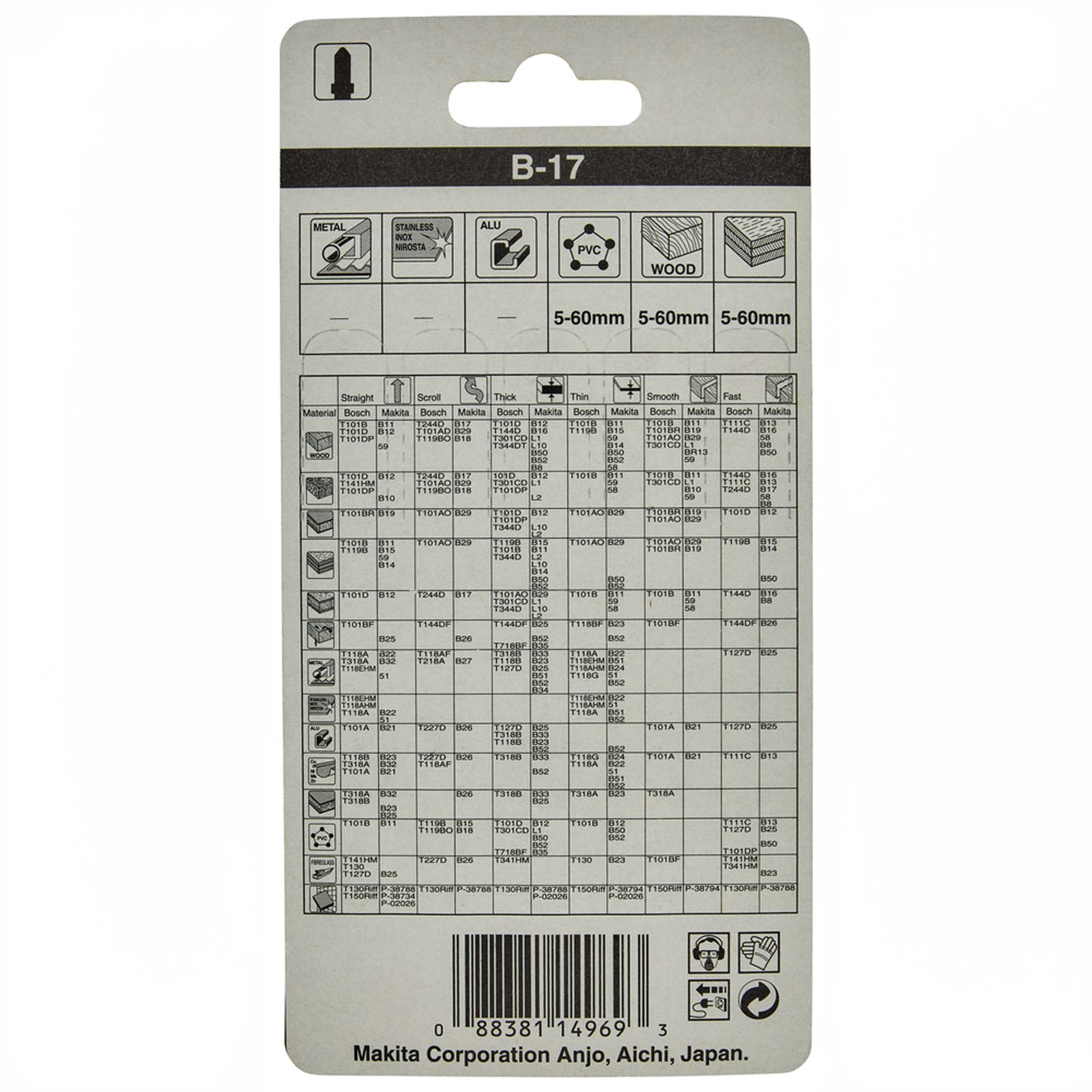 Makita A-85690 B-17 decoupeerzaagblad 5st. - Afbeelding 3