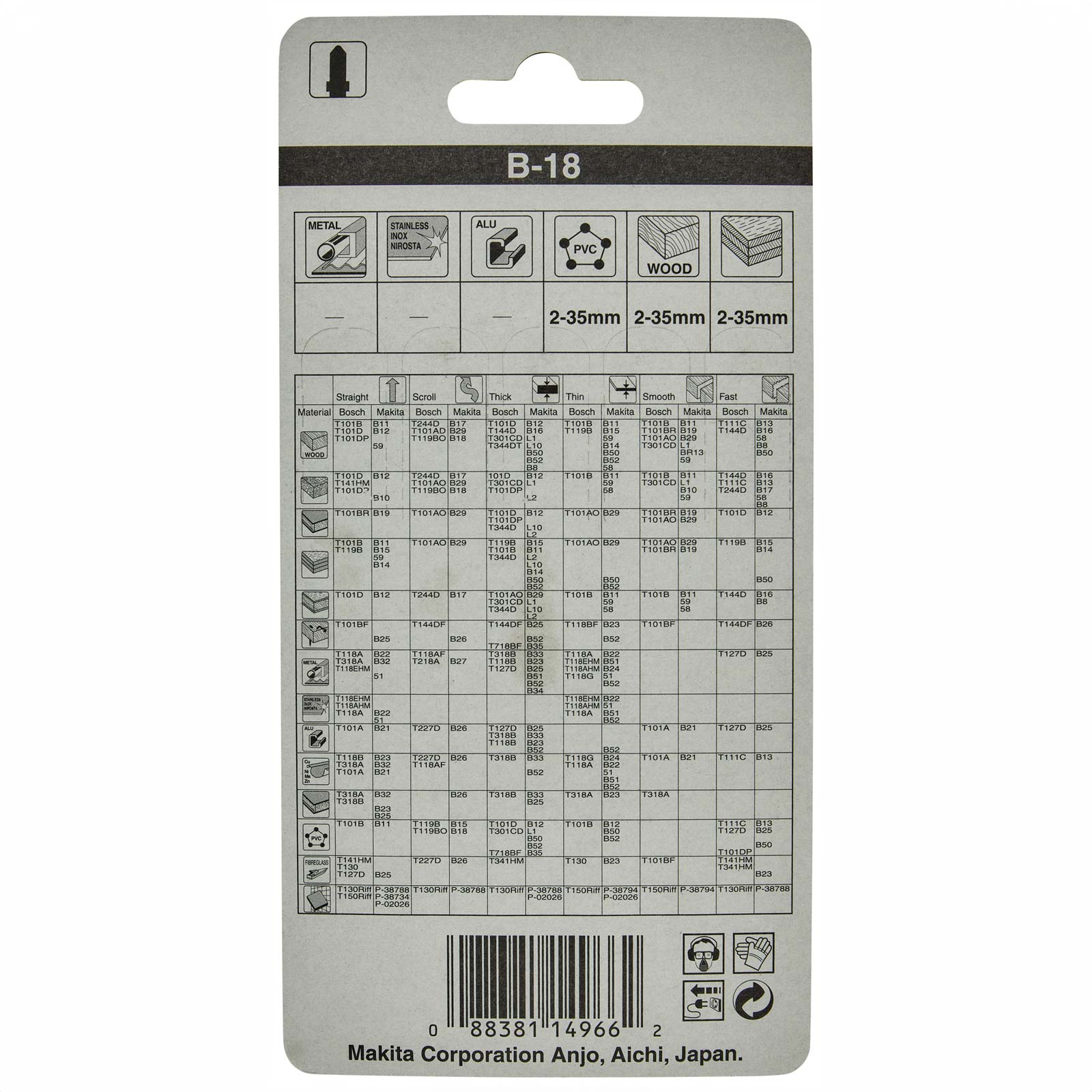 Makita A-85709 B-18 Decoupeerzaagblad 5st. - Afbeelding 3