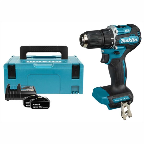 Makita DDF487RTJ Boor-/schroefmachine 18V in mbox, met 5A accu (2x) + lader