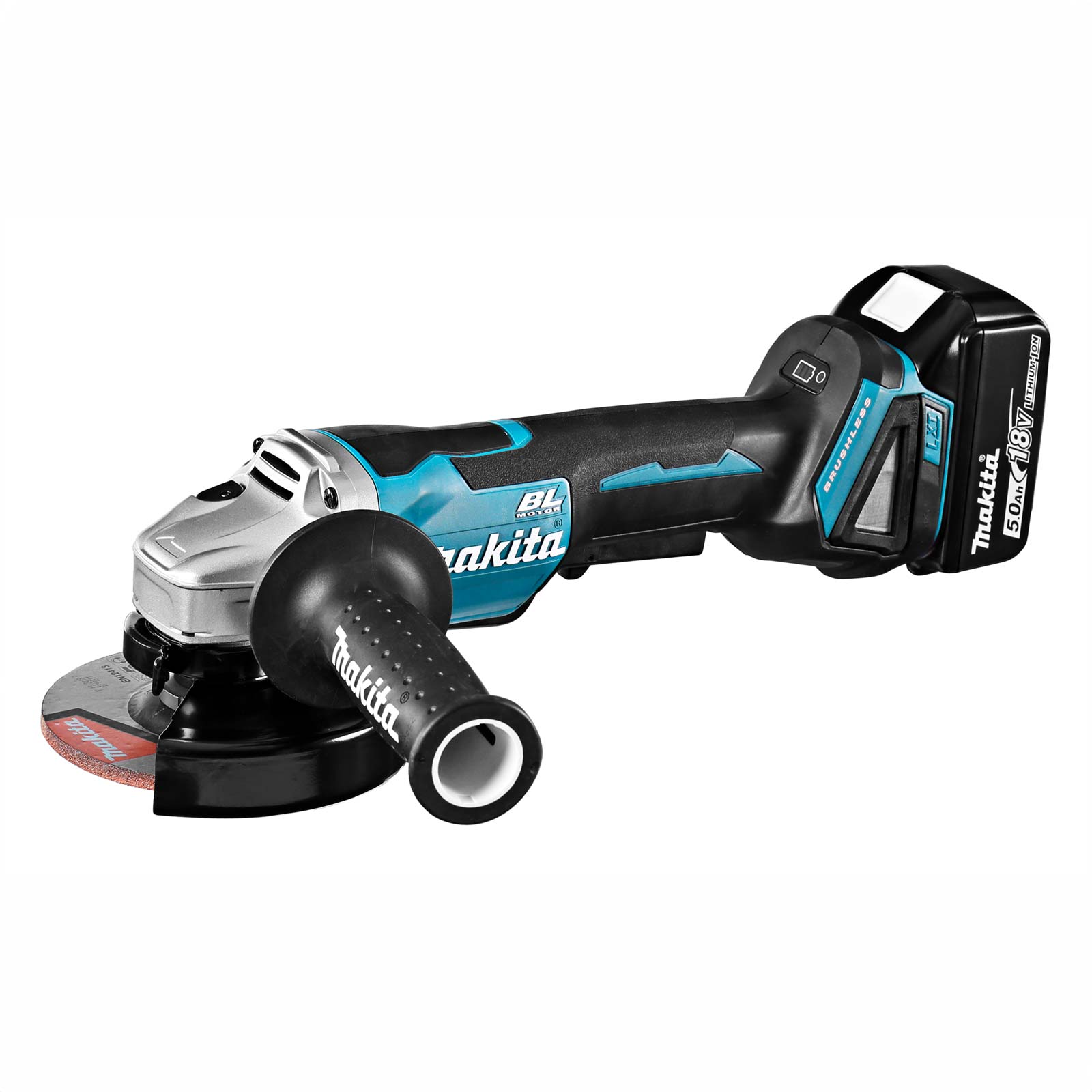 MAKITA DGA505RTJ Haakse slijper 18v 125 mm in Mbox, 5A accu (2st)+ snellader - Afbeelding 3