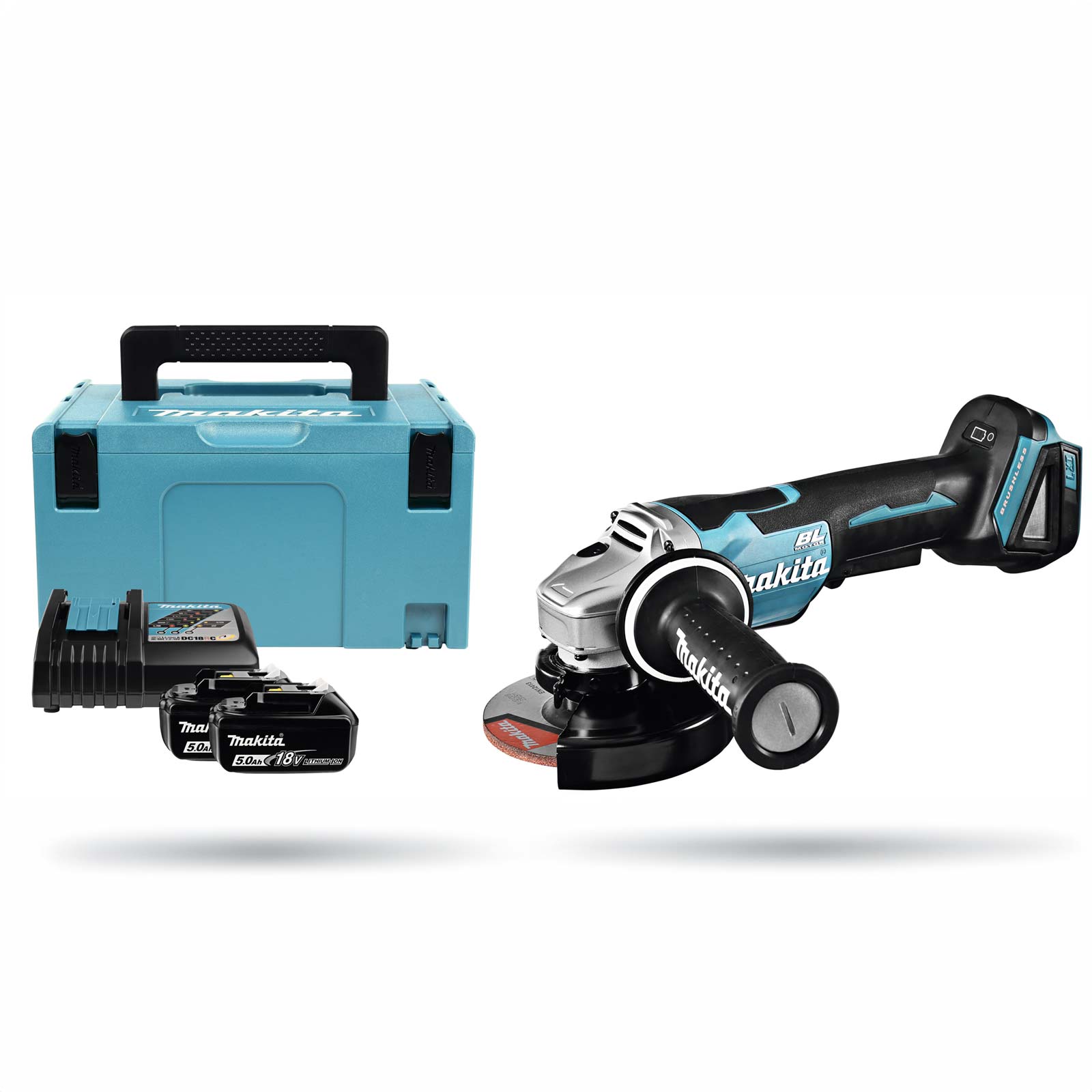 MAKITA DGA508RTJ Haakse slijper 18v 125 mm in Mbox, 5A accu (2st)+ snellader - Afbeelding 3