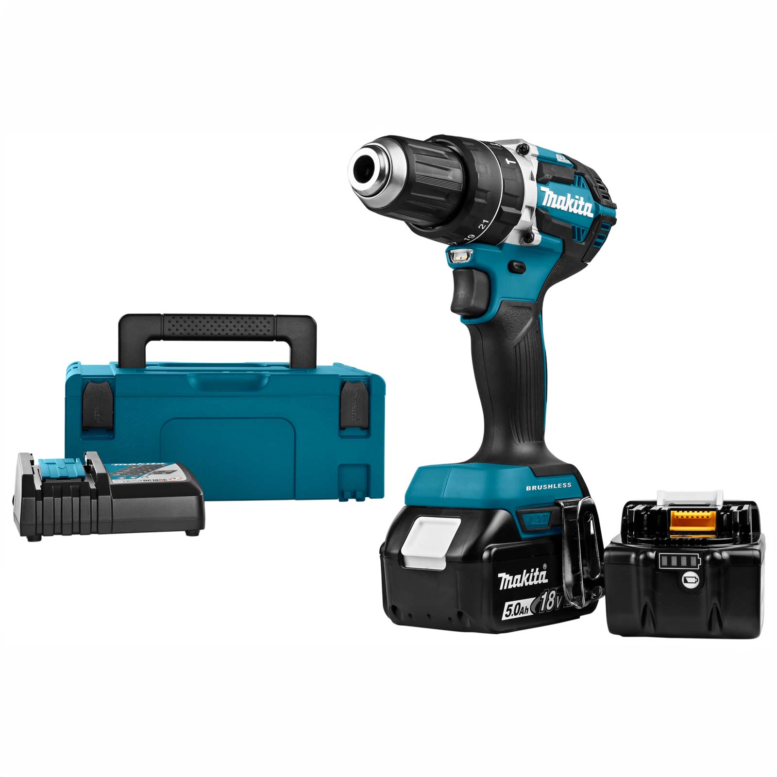 Makita DHP484RTJ 18 V Klopboor-/schroefmachine 5A accu(2 st) + lader, in Mbox