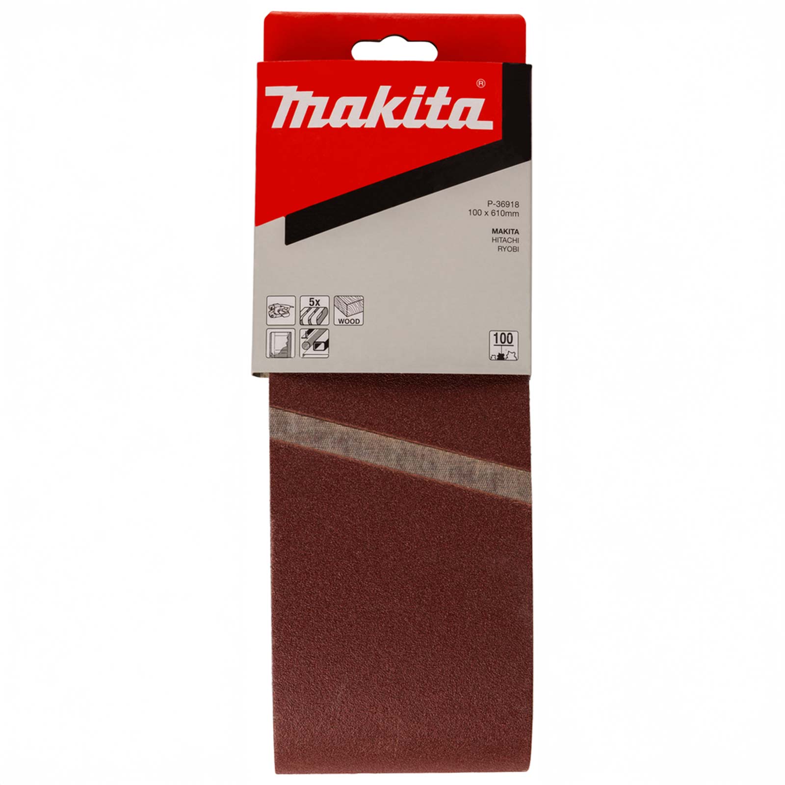 MAKITA P-36918 Schuurband 100x610 K100 red 5st