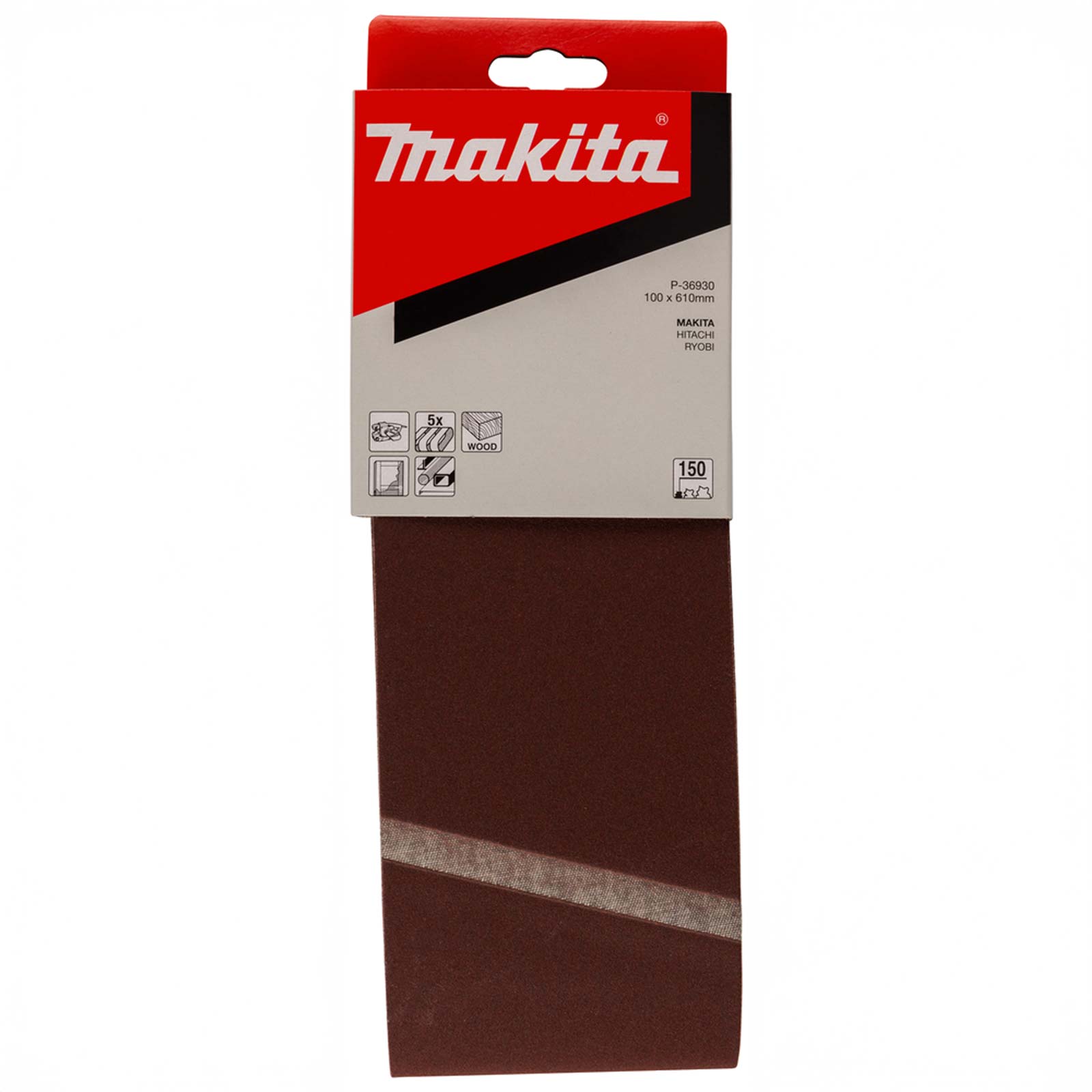 MAKITA P-36930 Schuurband 100x610 K150 red 5st