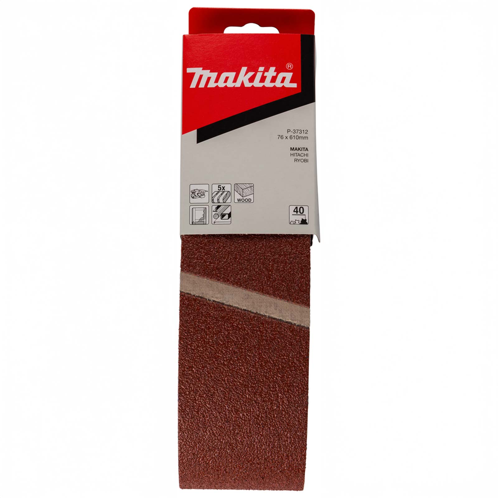 MAKITA P-37312 Schuurband 76x610 K40 red 5st