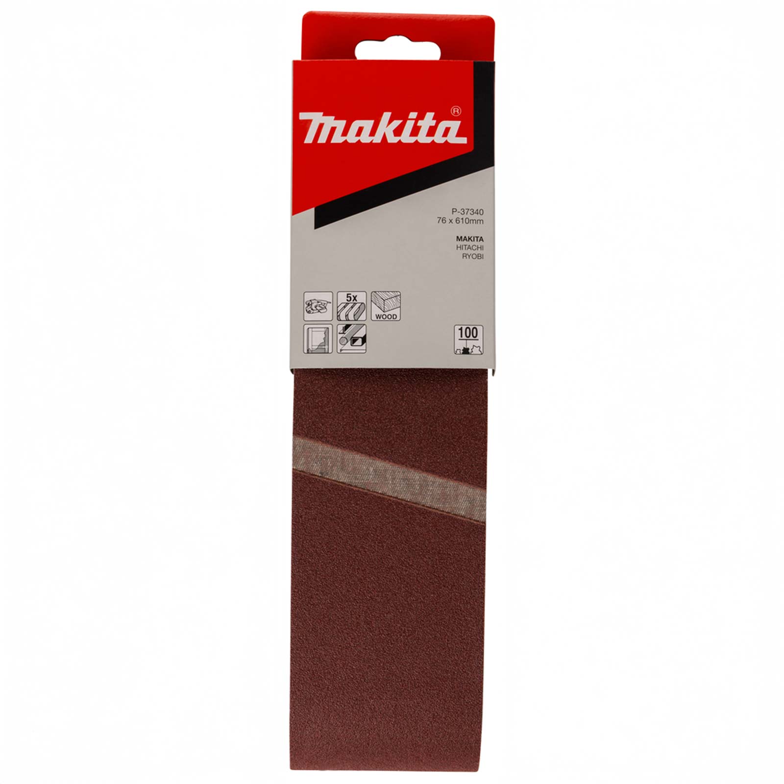 MAKITA P-37340 Schuurband 76x610 K100 red 5st