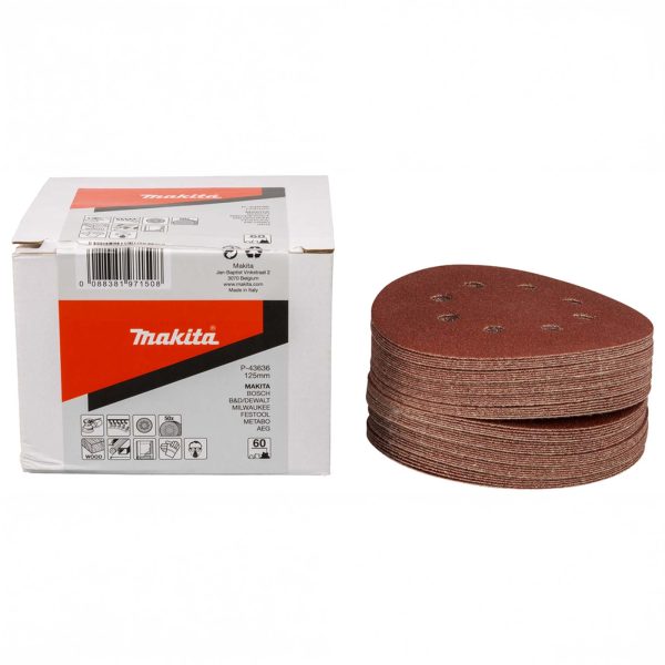 MAKITA P-43636 Schuurschijf 125mm rond K60 red velcro 50st