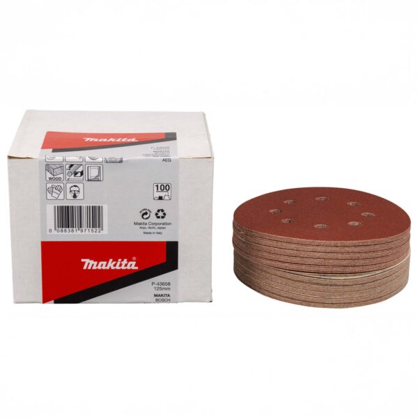 MAKITA P-43658 Schuurschijf 125mm rond K100 red velcro 50 st