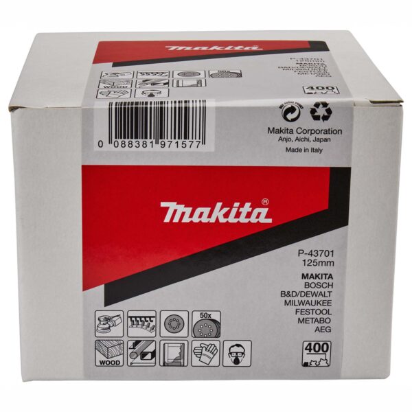 MAKITA P-43701 Schuurschijf 125mm rond K400 red velcro 50st