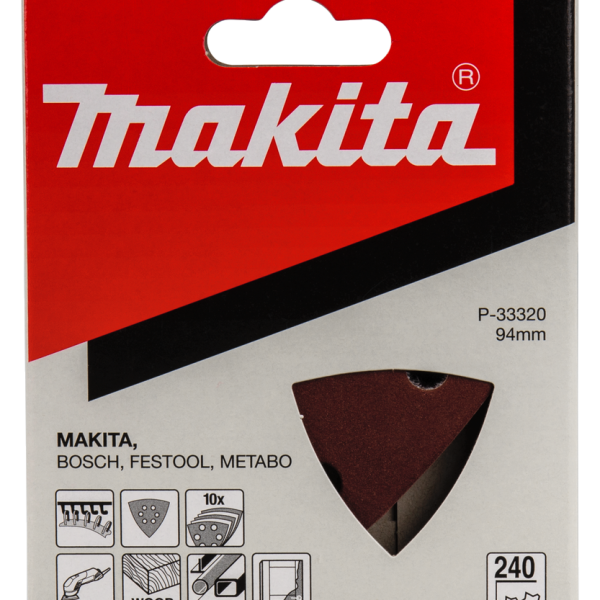 MAKITA P-33320 schuurvel 3-K 94mm K240 Red Velcro 10st